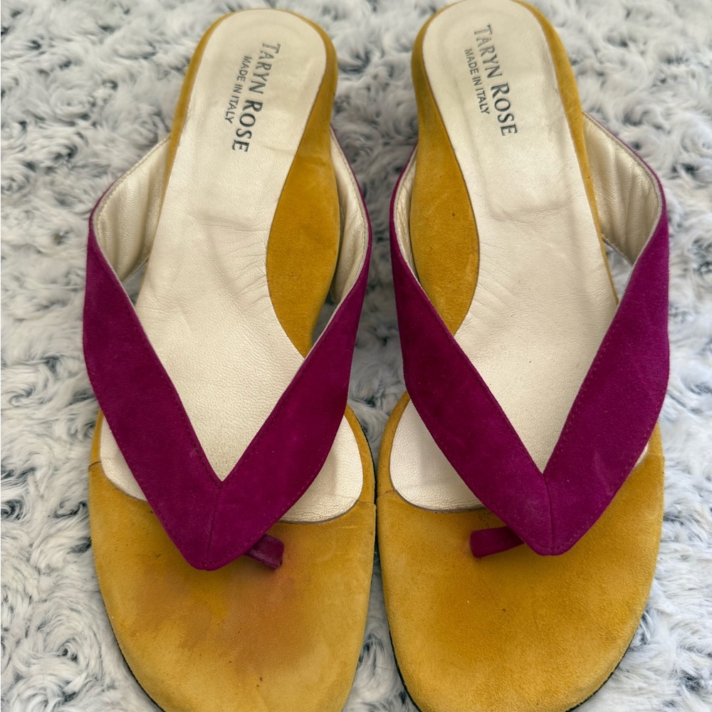 Women's Pink and Yellow Sandals